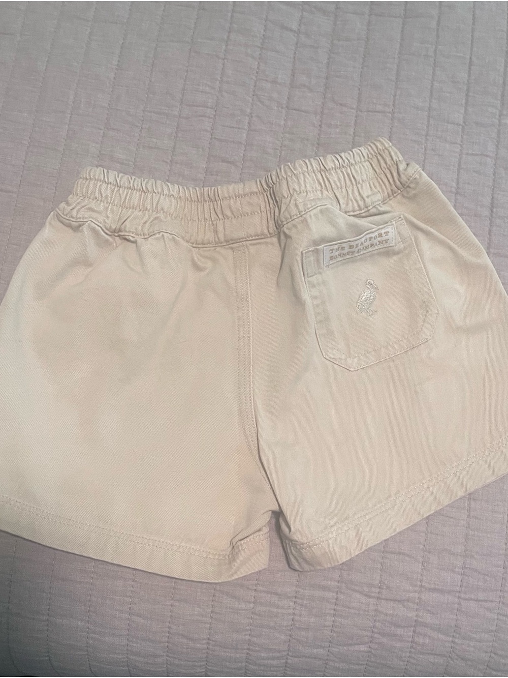 The Beaufort Bonnet Company Khaki Elastic-Waist Kids Shorts - Picture 3 of 4